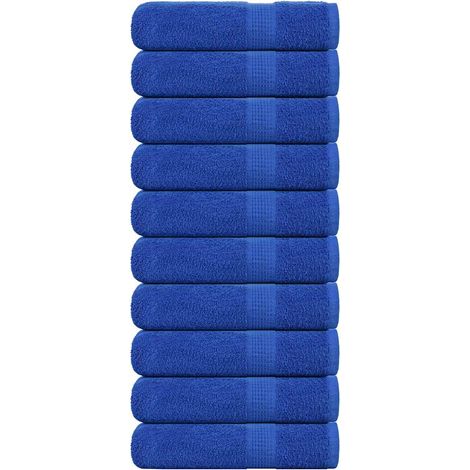 vidaXL Asciugamani 10 pz Blu 50x100 cm 360 g/m² 100% Cotone