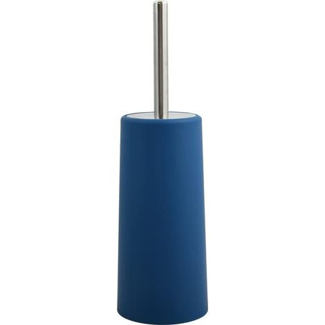 Brosse de WC - Manche en Acier Inoxydable - Design Compact - Ø36 cm - Couleur Bleu Foncé - Accessoire Pratique pour Salle de Bain - Stockage Facile - Nettoyage Efficace et Design Élégant (1/3)