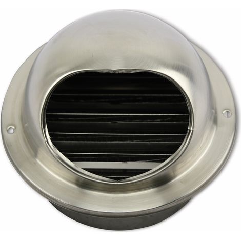 Grille d'aération, forme calotte, 120 mm, acier inoxydable, brossé