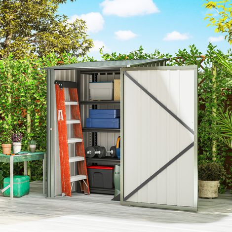 Porte outils acier Argent galvanisé abri jardin articulée 100x104x160 cm