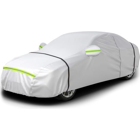 Couverture Imperméable Auto, Ouverte Latérale pour Cabine, Doublure en Coton Respirant, Anti UV Neige Poussière pour Berline 460x180x150cm (1/5)