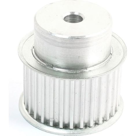 Schrittteil 8mm Bohrung 5mm Rastermaß 27mm Breite 24- Synchronnut Silberfarbe (1/3)