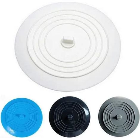 Bouchon de vidange universel en silicone, plat avec ventouse, diamètre 15 cm, multicolore, lot de 4 (1/5)