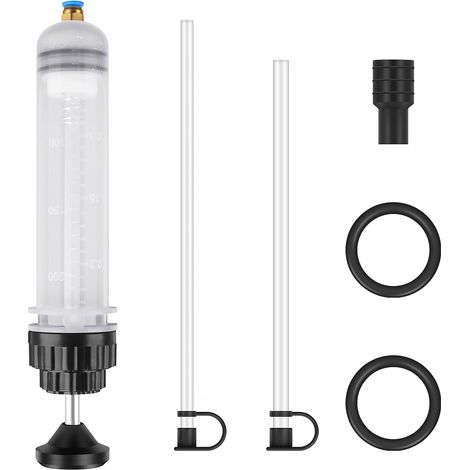 200cc Huile Aspiration Seringue, Pompe Extraction Liquide de Frein, Seringue D'aspiration D'huile avec Tube + Joint, Seringue de Remplacement de Liquide Automobile pour Moteur Voiture (1/5)