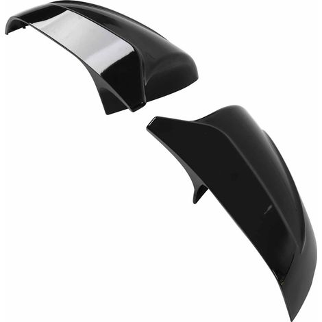 Zwei glänzend schwarze linke/rechte Spiegelkappen mit Strickoberfläche für Tesla Model 3 2017-2020 (1/5)
