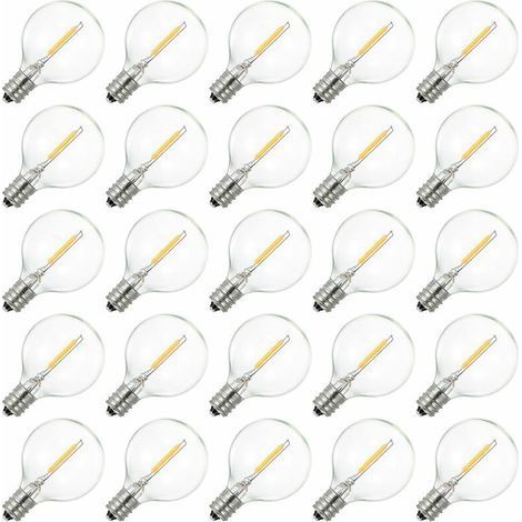 Ampoule LED G40 à globe AC230V, base E12, résistante à l'eau IP44, blanc chaud, idéale pour la décoration de maison, fêtes, mariages. (1/5)