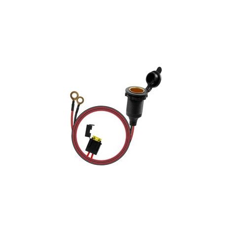 Prise Allume-Cigare 12V-24V Étanche pour Voiture Moto Bateau, Câble Rallonge 1m 14 AWG avec Porte-Fusible à Lame (1/4)