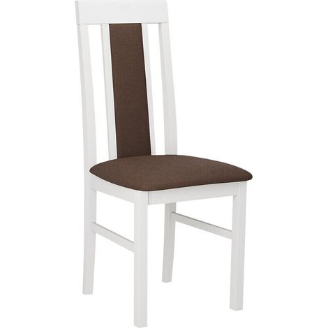 Silla Victorville 165, Blanco, 96x43x40cm, Tapiz, De madera, Madera, Muebles ya montados (1/4)