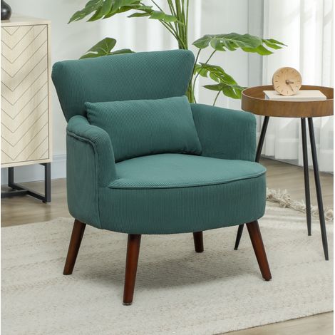poltrona soggiorno 69 cm imbottita elegante verde scuro OKMYHOME (1/4)