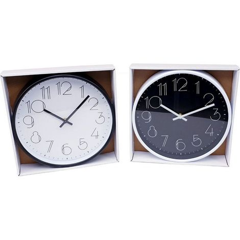 Trade Shop - Analoge Wanduhr, rund, für Küche, Zimmer, Heimdekoration, 25 cm, 206707 - (1/3)