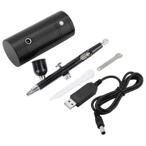 Mini compresseur d'air noir 0.3mm, ensemble d'aérographe, capacité 7CC, alimenté par USB, 8.4V (1/5)