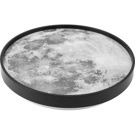 Plafonnier LED Lune 38cm 3000K-6000K Intensité Variable Télécommande APP Pour Chambre Couloir Villa Fer Noir Suspendu Japonais (1/5)