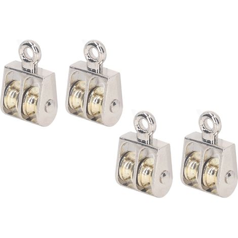 Poulie Double en Alliage de Zinc 100KG, 4 Blocs de Levage avec Roulement pour Grue, Capacité 220LBS (1/5)