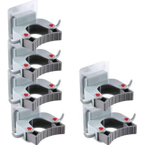 Porte Balai Adhesive Crochet Mur Monté Mop et Support Pour Placard Râteaux Jardin Rangement De Garage (1/5)