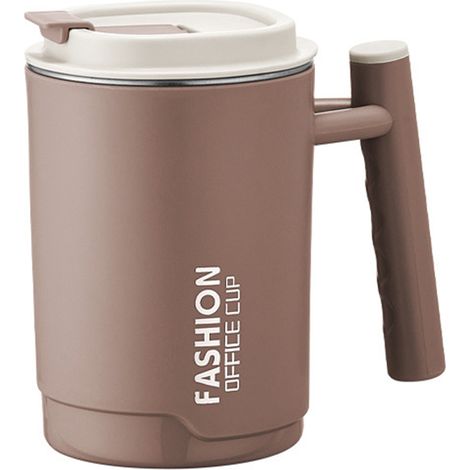 Tumbler - Double Paroi Acier Inoxydable 304 - Isolé Thermique - Avec Couvercle À Paille Et Poignée - Pour Café Boissons Chaudes/Froides - 1 Pièce (1/5)