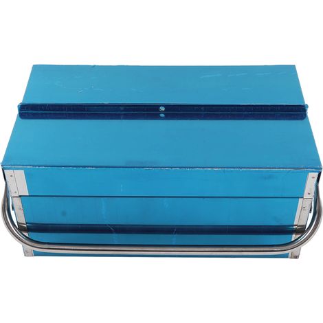 Coffre à outils 3 tiroirs pliable en acier inoxydable, boîte de rangement cantilever 460 type, étui à accessoires pliant 2 couches.