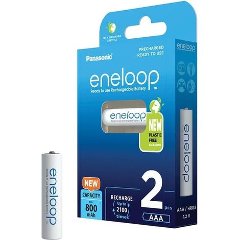 Panasonic Eneloop Micro AAA 800mAh Ni-MH 2 Pezzi