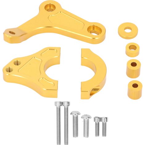 Ortviai Amortiguador de Dirección para Yamaha XMAX 300 (2014-2017), Aluminio Ajustable Dorado, Kit 13 Piezas – Ideal para Estabilidad en Carretera y Curvas (1/5)