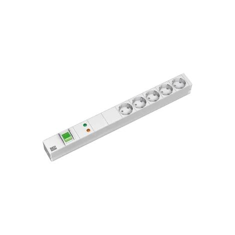 Bachmann 19Zoll Steckdosenleiste 5f mit Schalter, alu 333.403 (1/2)