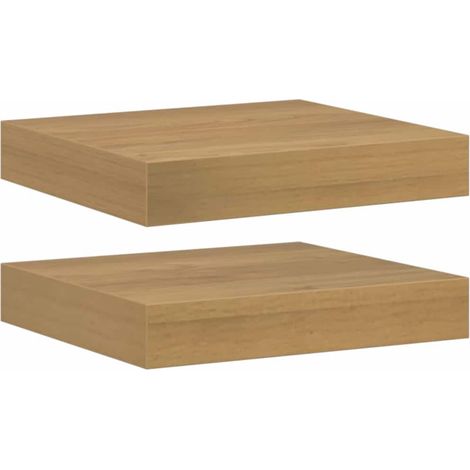 Maison Exclusive - Wandregal 2 pcs Braun 23 x 23,5 x 4 cm Holzwer (1/5)