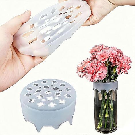 Grille support floral silicone flexible pour tiges florales vases réutilisable imperméable compositions florales DIY taille unique (1/5)