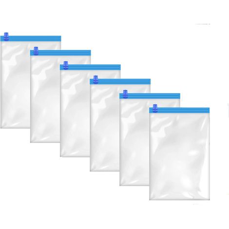 Sacs de compression roulés à la main, sacs sous vide sans mise sous vide - grande taille (40 x 60 cm), lot de 6 (1/5)