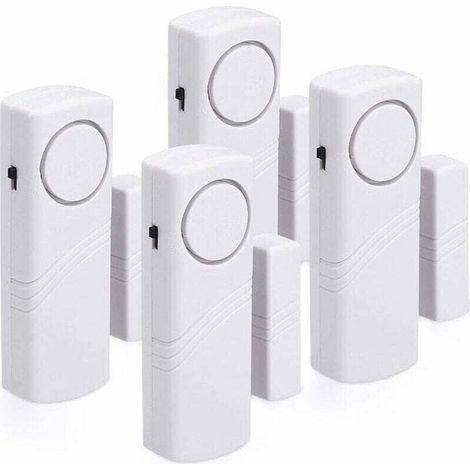 Set mit 4 Tür- und Fensteralarmen. Sicherheits- und Einbruchmelder für Ihr Zuhause. Magnetische Betätigung. 120 dB. (1/5)