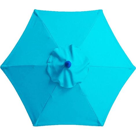 Telo di ricambio per ombrellone da tavolo, tavolo e ombrellone - 6 stecche - 3 m - Impermeabile - Resistente ai raggi UV - Blu pavone (1/5)