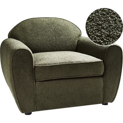 Sessel ELLEDE Bouclé Dunkelgrün