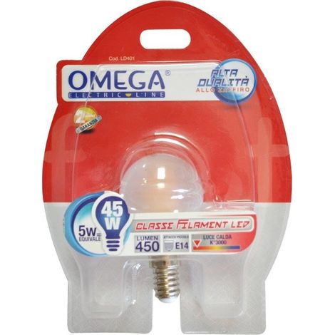 LAMPADINA A FILAMENTO FROST SFERA P45 5W E14 3000K