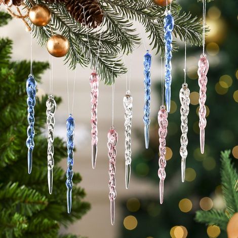 36 weihnachtliche Anhänger in Eiscremeform – Transparente Acryl-Weihnachtsbaumdekorationen – Winter- und Neujahrsdekorationen – 3er-Set