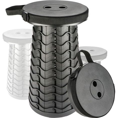 BEBUSINGOTO Taburete telescópico, taburete plegable portátil, taburete retráctil ligero, silla plegable para exteriores, taburete de camping, taburete portátil para senderismo, pesca, viajes, barbaco (1/4)