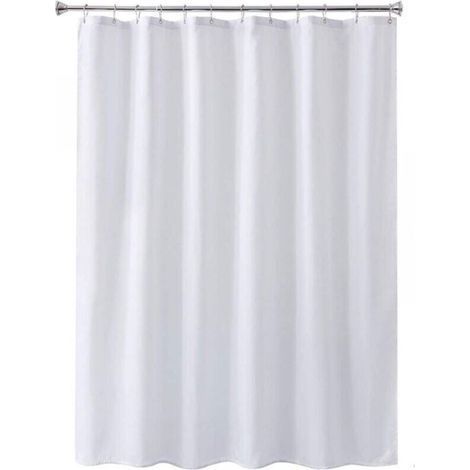 1PC 80X180CM，Blanc，Rideau de Douche Blanc imperméable et Anti-moisissure Rideaux de Salle de Bain avec œillets et Crochets Anti-Rouille (1/4)