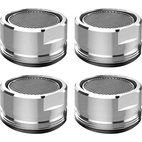 4 pièces Mousseur Robinet, Economiseur d'eau pour Robinet avec Filtre en Acier Inoxydable et ABS et Joints, M24 Aérateur de robinet pour Robinet Lavabo de Salle de Bain et Cuisine (1/5)
