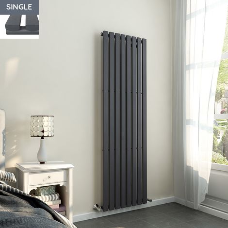 1800x550mm Anthracite Single Rectangular Panel Vertical Radiator (1/5)