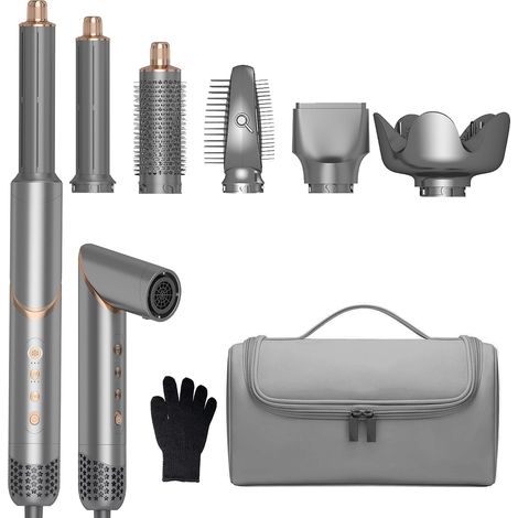 Air Brush 6 en 1 Air Styler 6 en 1 Hair Styler 110000 RPM Hairstyler Seche Cheveux, Boucleur Automatique, Diffuseur, Brosse Soufflante Brushing pour Sécher, Boucler, Lisser avec Sac de Rangement (1/5)