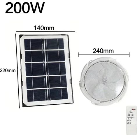 (200 W) Nouveau plafonnier solaire LED étanche IP65, suspension extérieure, lampe solaire compatible avec les couloirs et la décoration de jardin. (1/5)