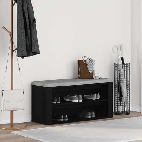 Schuhbank Schwarze Eiche 100 x 35 x 45 cm Holzwerkstoff