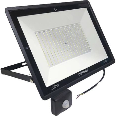 TrAdE Shop Traesio - Faro Led Da Esterno Con Sensore Crepuscolare 200 W Luce Fredda Con Staffa G6200 - (1/5)
