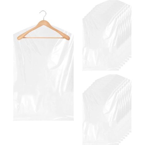 20 Pièces (60 ×90cm)Housses de Protection en Plastique pour Vêtements,Housses de Vêtements Transparents,Vêtements suspendus Housses à vêtements anti-poussière,pour Blazers,Robes,Chemises,Manteaux (1/5)