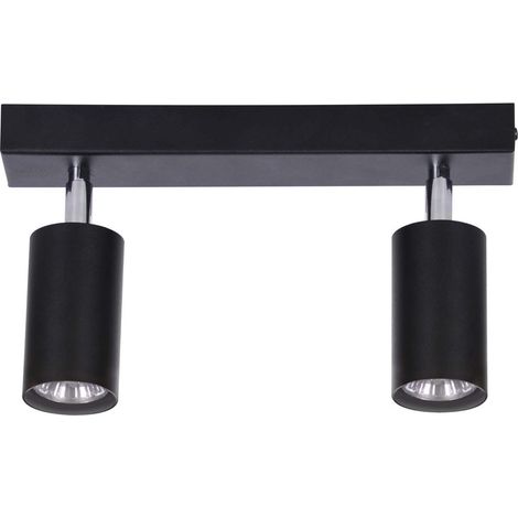 Plafonnier barre spots moderne noir Kaja Monti 2xGU10 (1/5)