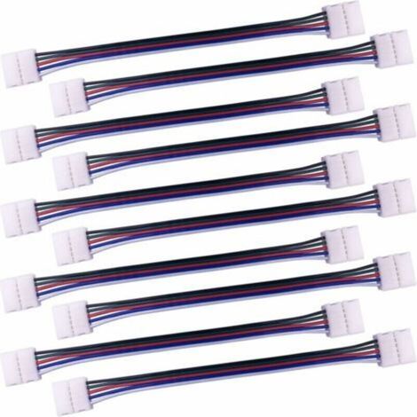 10pcs Câble connecteur RGBW 5 Broches Lampe Bande LED de 10mm Convertisseur de lumière Ruban LED sans Soudure Adaptateur pour connecter 2 Bandes LED SMD 5050 RGBW Ensemble-17cm Long