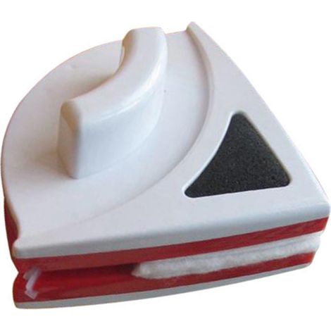 Nettoyeur de vitres double face avec coque en plastique ABS, raclette magnétique en caoutchouc pour les fenêtres en hauteur, rouge (1/5)