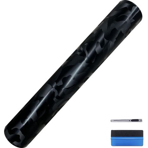 Folienaufkleber geschmiedete Kohlefaser Camoschwarz 2,5cm x 900cm für Auto & Motorrad (1/5)