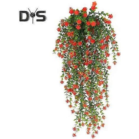 Guirlande décorative de fleurs artificielles d'eucalyptus réalistes pour la maison, les mariages et le jardin, en intérieur et en extérieur. Fleurs colorées, fausses fleurs et lianes retombantes.orang (1/5)
