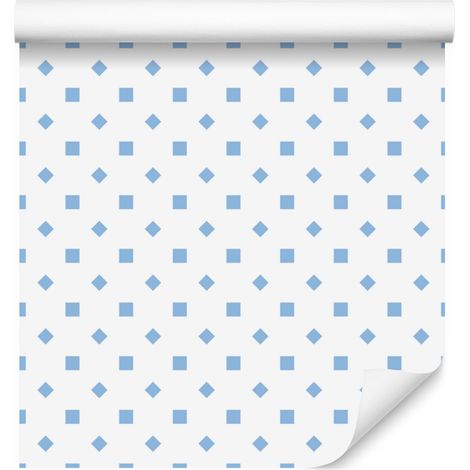 Papier peint à pois blancs, motif central blanc pour salon et chambre 50x1000 cm (1/5)