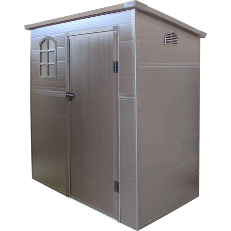 CASETTA MAISON DA GIARDINO IN RESINA 191 X 111 X H194 CM IN COLORE MARRONE (1/2)