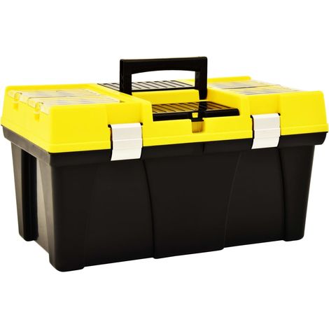 Caja de herramientas de plástico amarillo 595x337x316 mm
