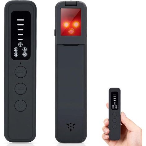 Rilevatore di telecamere nascoste migliorato,scanner portatile di segnali RF,localizzatore GPS e rilevatore di microspie per viaggi,nero (1/2)