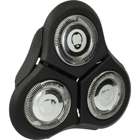 vhbw 1x tête de rasoir compatible avec Philips RQ1131, RQ1150, RQ1140, RQ1150X, RQ1141, RQ1145, RQ1151, RQ1155 rasoir, noir / argenté (1/6)